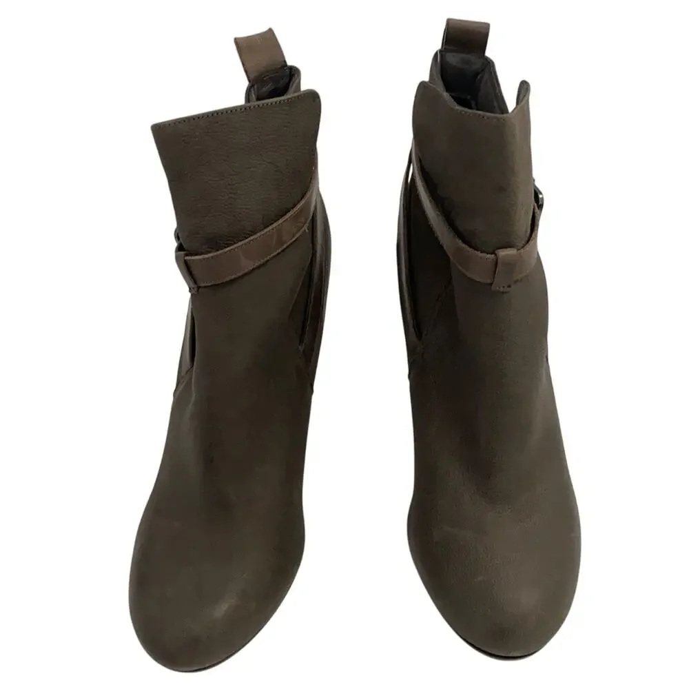 Aldo Booties Women's Gray Buckle Leather 4
